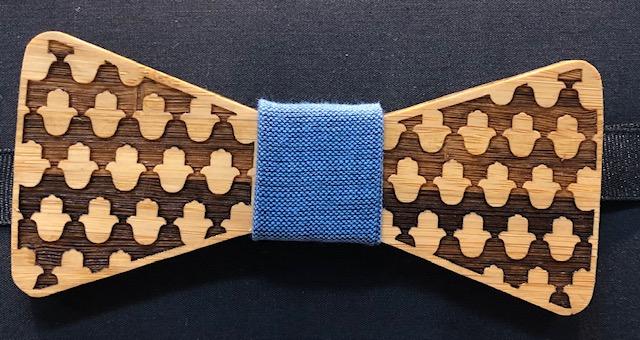 Wooden Bow Tie Hamsa
